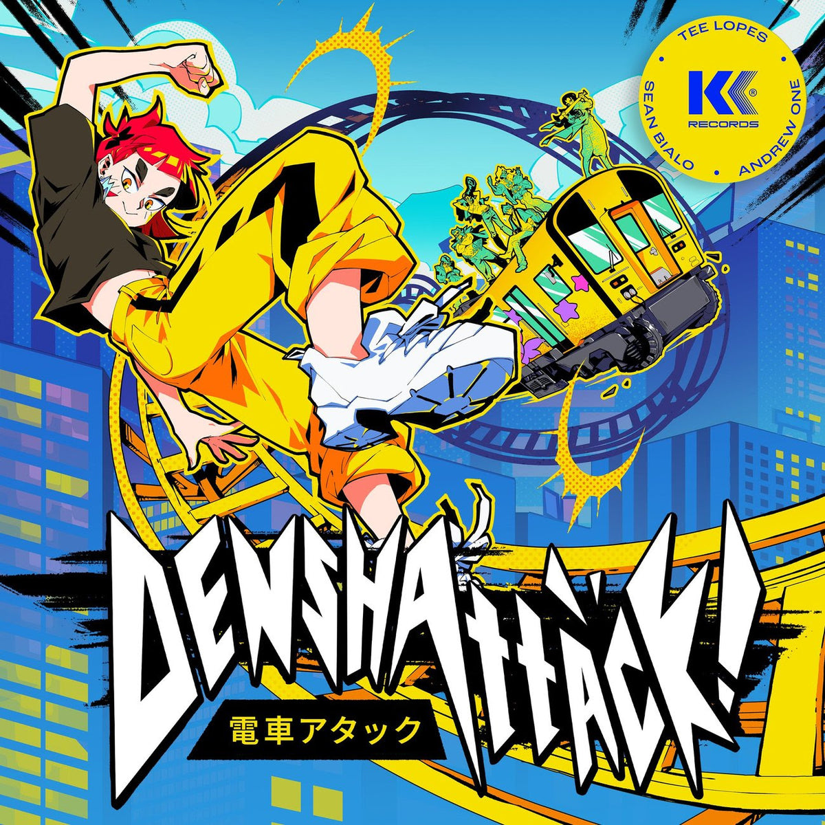 Image of Front Cover of 4xCD - NEW - VARIOUS ARTISTS, Denshattack! Original Game Soundtrack (Kid Katana Records; KKR021CD, UK 2027), , Official soundtrack to Denshattack!, featuring music by Tee Lopes, Andrew One and Sean Bialo alongside an international cast of guest composers. Its energetic sound spans electronic, breakbeat, hip-hop, anime-inspired music and punk rock. - 9420248C