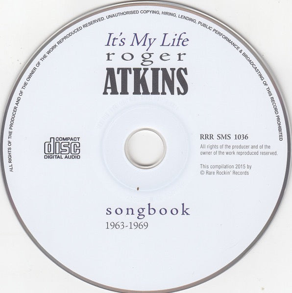 Image of Label Cover of CD - VG+/VG+ - VARIOUS, It�s My Life Roger Atkins Songbook 1963-1969 (Rare Rockin' Records; RRR SMS 1036, Australia 2015, Jewel Case), ,  - 4316801C