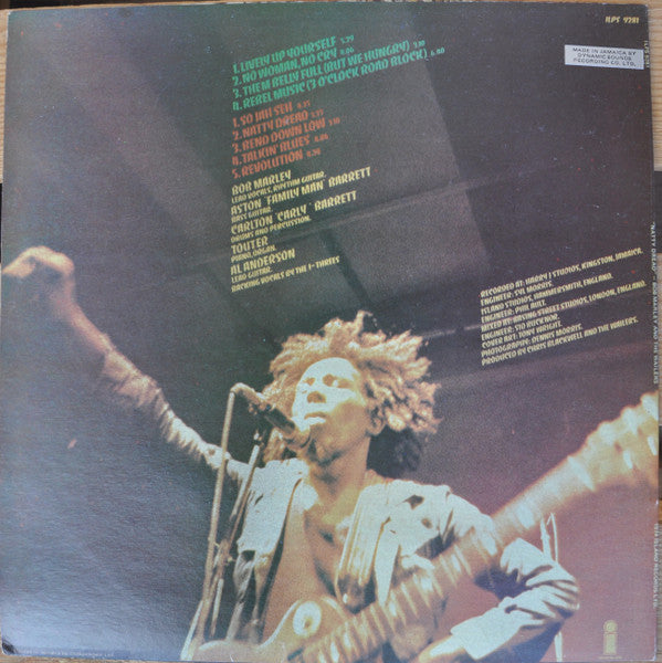 Image of Back Cover of LP - VG/VG - BOB MARLEY & THE WAILERS, Natty Dread (Island Records; ILPS 9281, Jamaica 1974), Signs of wear on sleeve edges. Scuff on  Side 2 trk 1, does not affect play.,  - 4326392E