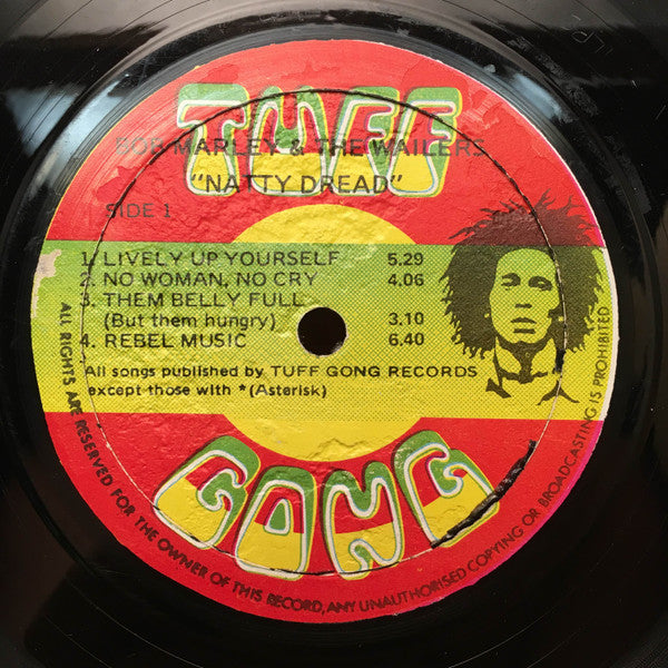 Image of Label Cover of LP - VG/VG - BOB MARLEY & THE WAILERS, Natty Dread (Island Records; ILPS 9281, Jamaica 1974), Signs of wear on sleeve edges. Scuff on  Side 2 trk 1, does not affect play.,  - 4326392E
