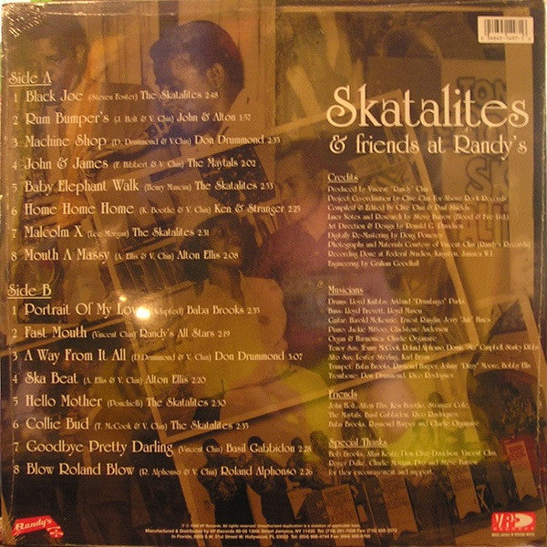Image of Back Cover of LP - VG+/M - VARIOUS, Skatalites & Friends At Randy's (VP Records; VPRL 1497, US 1998), Sealed copy opened in shop. Slight  crease in top left hand corner of sleeve which still has shrink wrap intact.,  - 4326393E