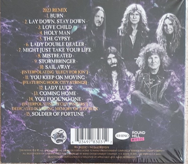 Image of Back Cover of CD - VG+/VG+ - WHITESNAKE, The Purple Album : Special Gold Edition (Rhino Records; R2 725527, UK & Europe 2023 Reissue, Fold Over Sleeve, Booklet), ,  - 4316816C