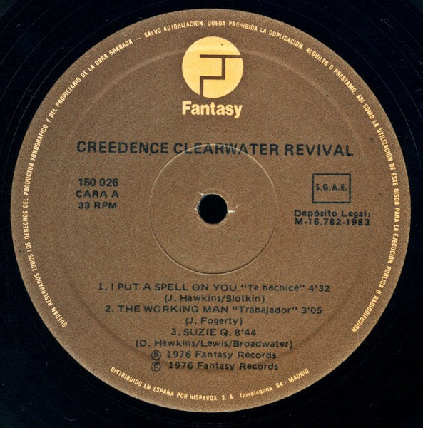Image of Label Cover of LP - VG/VG+ - CREEDENCE CLEARWATER REVIVAL, Creedence Clearwater Revival (Fantasy; 150 026, UK 1983 Reissue), Split Spine,  - 4326250E