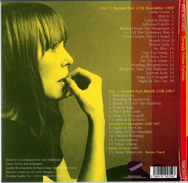 Image of Back Cover of 2xCD - VG+/VG - JONI MITCHELL, Through Yellow Curtains (Troubadour; TRBCD024, UK 2014, Gatefold), ,  - 4336299E