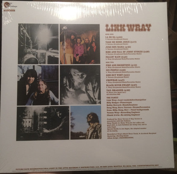 Image of Back Cover of LP - EX/EX - LINK WRAY, Link Wray (Future Days Recordings; FDR 633, US 2018 Reissue, Die Cut Inside Loading Gatefold Sleeve, Insert), Opened Instore, Still In Stickered Shrinkwrap,  - 4446004S
