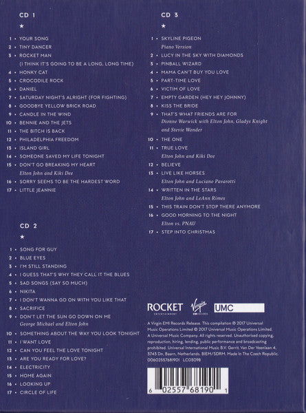 Image of Back Cover of 3xCD - M/M - ELTON JOHN, Diamonds (Rocket Entertainment; 00602557681901, Worldwide 2017, Box Set), ,  - 4436008E