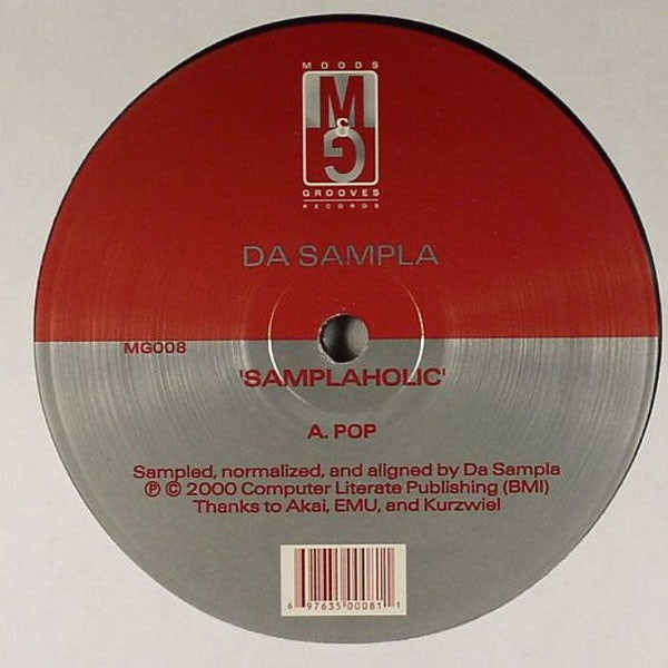 Image of Back Cover of 12" - /VG - DA SAMPLA, Samplaholic (Moods & Grooves; MG008, US 2000), , A		Pop	6:58B1		The Rider	6:32B2		Lamented	2:50 - 4416046C