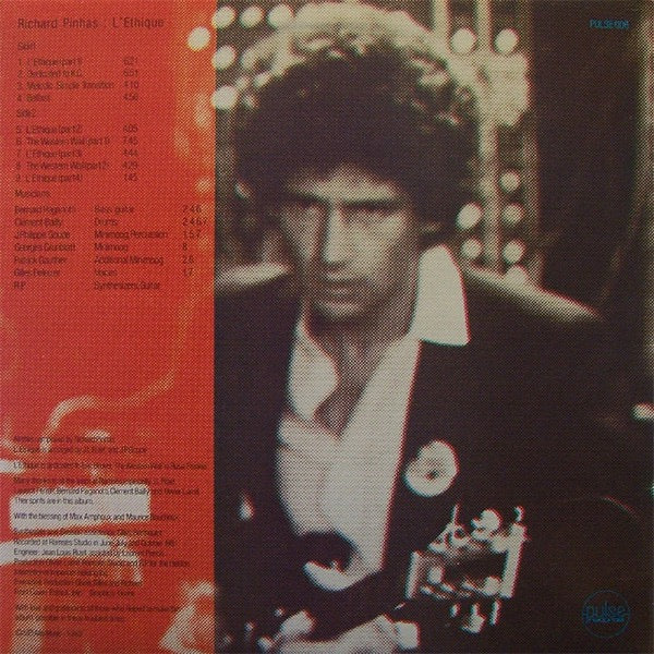 Image of Back Cover of LP - VG+/VG+ - RICHARD PINHAS, L'Ethique (Pulse ; PULSE 006, UK 1982), Clean copy, Making waves distribution sticker on front,  - 4416068C