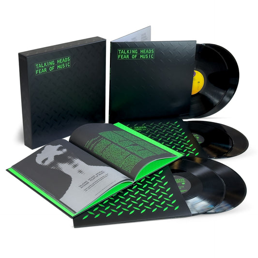 Image of Front Cover of 6xLP - NEW - THE TALKING HEADS, Fear Of Music (Rhino Warner; , UK 2026 Reissue, Box Set, 60 Page Casebound Book, 6LP Super Deluxe ), , Super Deluxe reissue of the 1979 Talking Heads album, featuring rare studio outtakes, alternate versions and two previously unreleased complete 1979 concerts recorded in Boston and Passaic. - 9420422C