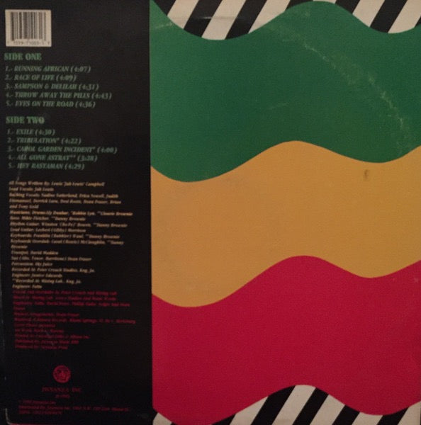 Image of Back Cover of LP - VG/VG+ - JAH LEWIS, Running African (Jwyanza; JL-1003, US 1990), ,  - 4416153C