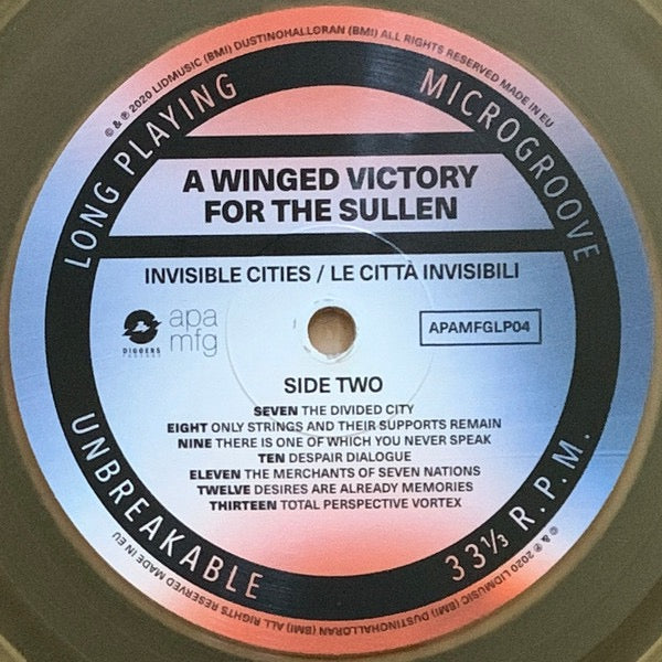 Image of Label Cover of LP - EX/EX - A WINGED VICTORY FOR THE SULLEN, Invisible Cities / Le Citt� Invisibili (Artificial Pine Arch Manufacturing ; APAMFGLP04, Europe 2021, Gatefold, Beer Coloured Vinyl), ,  - 4326416E