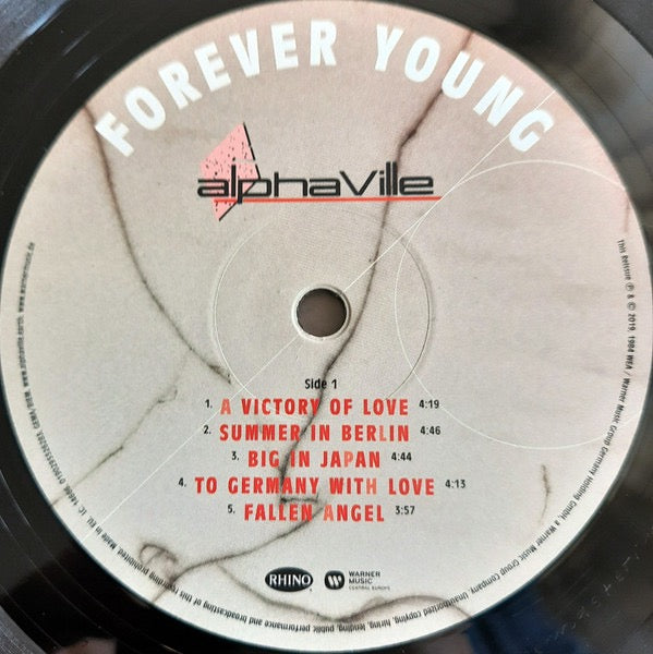 Image of Label Cover of LP - EX/VG+ - ALPHAVILLE, Forever Young (Rhino Records; 0190295526283, Europe 2019 Reissue, Inner, 180 Gram Vinyl, Remastered), Strong VG+,  - 4326413E