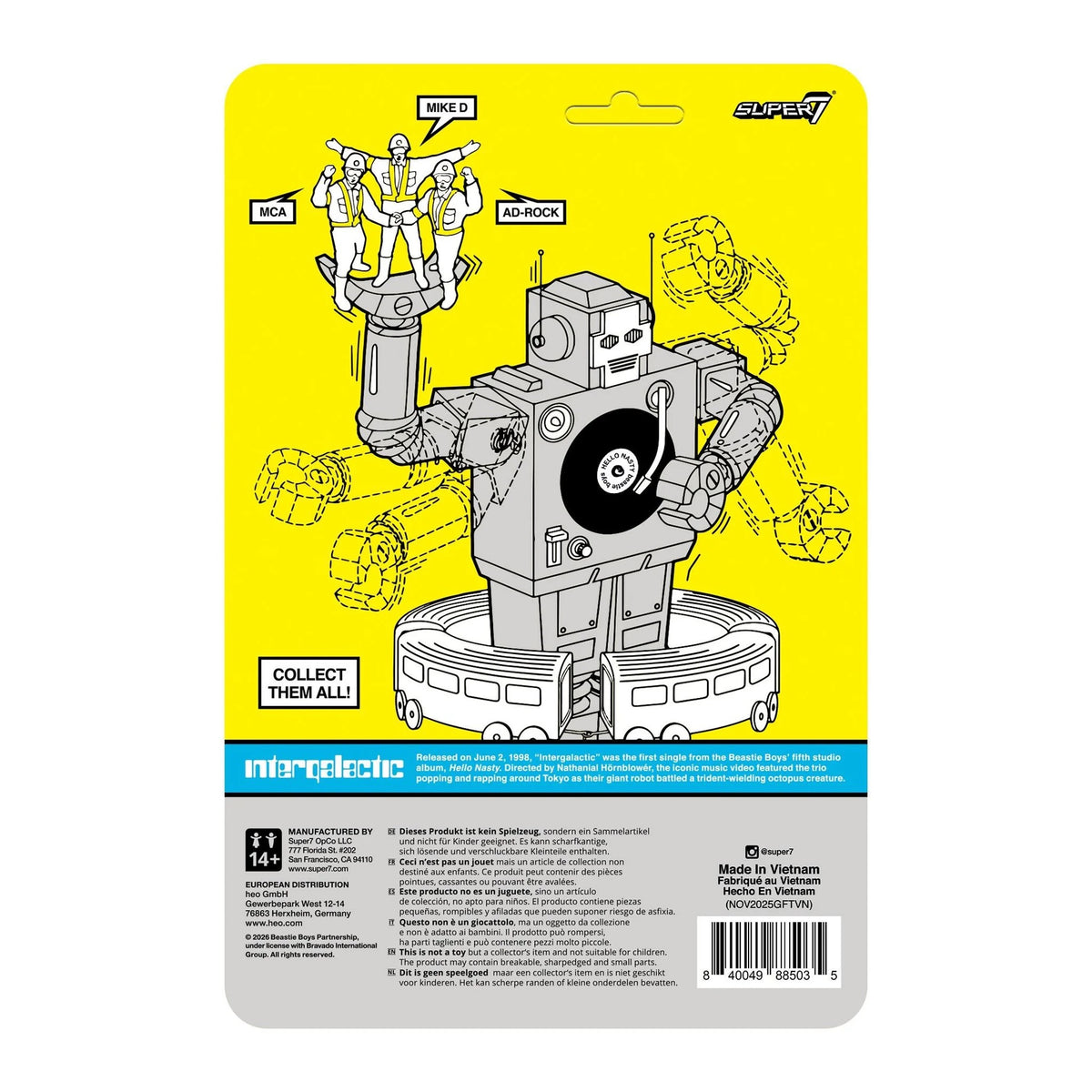 Image of Back Cover of Accessories - NEW - BEASTIE BOYS, MIKE D Intergalactic Reaction Figure (Super 7; NOV2025GFTVN, US 2025), ,  - 4416026C