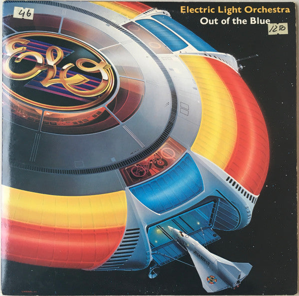Image of Front Cover of 2xLP - VG/VG - ELECTRIC LIGHT ORCHESTRA, Out Of The Blue (Jet Records; JT-LA823-L2, US 1977, Gatefold, Inner, Poster, All Disc Pressing), Wear to sleeve ,  - 4416079C