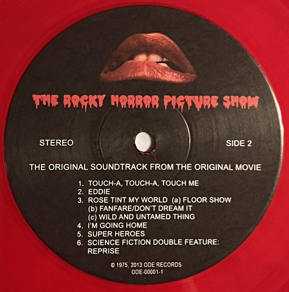 Image of Label Cover of LP - EX/EX - ORIGINAL CAST, The Rocky Horror Picture Show (Ode Records; ODE-00001-1, UK & US 2013 Reissue, Red Translucent vinyl), ,  - 4426068E