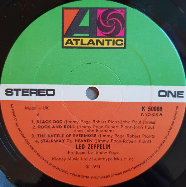 Image of Label Cover of LP - VG/G - LED ZEPPELIN, Untitled (Atlantic; K 50008, UK 1972 Reissue, Gatefold, NO Inner, ALLEN/ALLEN matrices), scratches & hairlines, edge wear,  - 4446020S