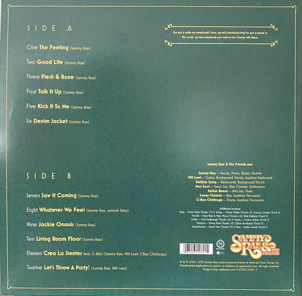 Image of Back Cover of LP - VG+/VG+ - SAMMY RAE & THE FRIENDS, Chapter One (The Good Life EP | Let's Throw A Party | & More) (Nettwerk; 0 6700 31269 1 5, US 2023, Gatefold), ,  - 4426073E
