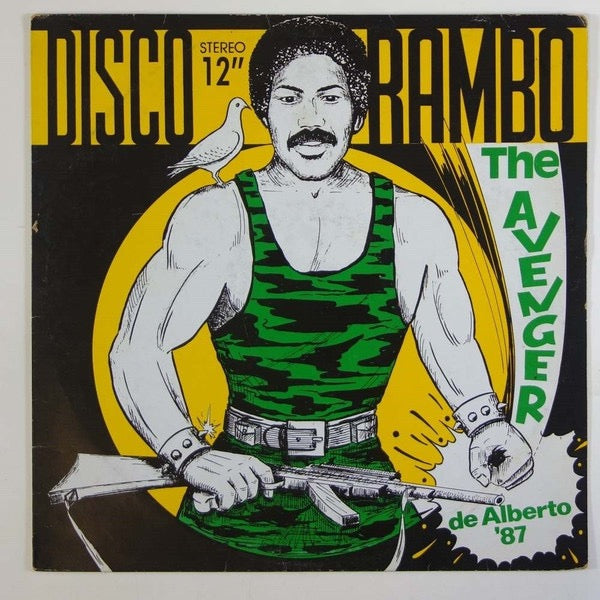 Image of Front Cover of 12" - VG/VG - DE ALBERTO, Rambo The Avenger (Crosby's; CRO-22, Barbados 1987, Picture Sleeve), Stamp on labels and sleeve., A - Rambo The AvengerB1 - Queen Of Rhythm - Pan WomanB2 - Love Your Own - 4416162C