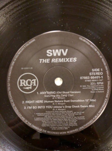 Image of Label Cover of 12" EP - VG+/EX - SWV, The Remixes (BMG; 07863 66401-1, Europe 1994), ,  - 4446066S