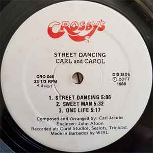 Image of Label Cover of LP - VG/G+ - CARL AND CAROL , Street Dancing (Crosby's; CRO-046, Trinidad & Tobago 1988, Picture Sleeve), one scratch/mark otherwise in good shape. sticker on sleeve - light wear,  - 4446091S