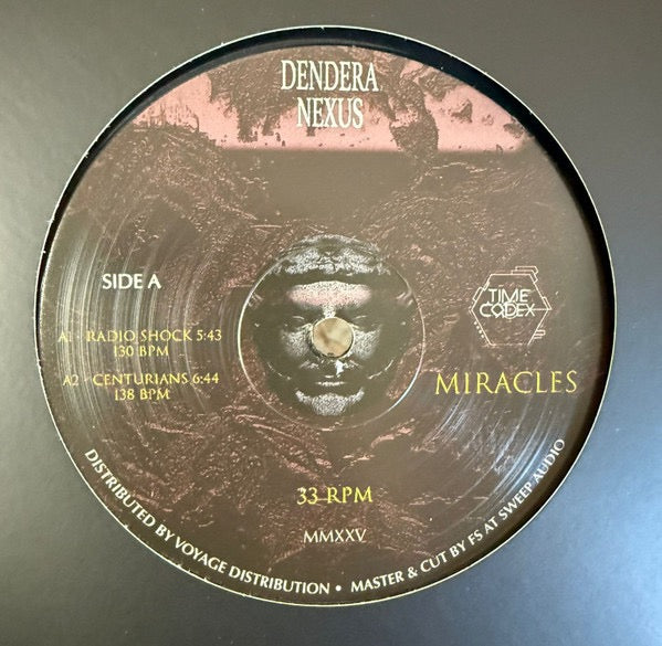 Image of Front Cover of 12" EP - /VG+ - TIME CODEX, Miracles - Hope (Dendera Nexus; DN002, Italy 2025), , A1		RadioShockA2		CenturiansB1		Snake LogB2		Weltfrieden - 4416083C