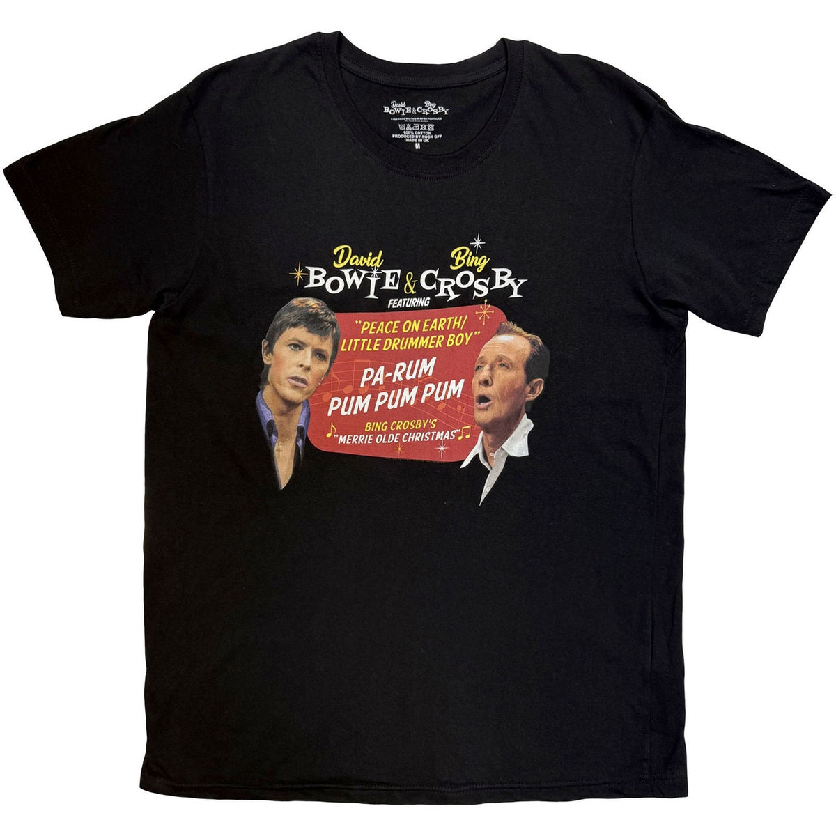 Image of Front Cover of Accessories - NEW - DAVID BOWIE & BING CROSBY, Little Drummer Boy T-Shirt (Black) L (, Europe ), ,  - 4416221C