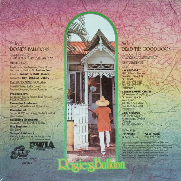 Image of Back Cover of 12" - VG/VG - MIGHTY TRINI, Rosie's Balloon (JW Productions; JW 075, US 1995), WOS/WOS,  - 4446165S
