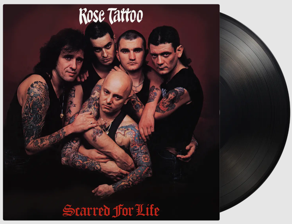 Image of Front Cover of LP - NEW - ROSE TATTOO, Scarred for Life (Music On Vinyl; MOVLP4017, UK 2027 Reissue, Black Vinyl), , Black vinyl reissue of Rose Tattoo’s hard rock album Scarred for Life. With their first four albums, Rose Tattoo established themselves as a force to be reckoned. Their hard rock is truly one of a kind and would go on to influence tons of bands.  - 9420774C