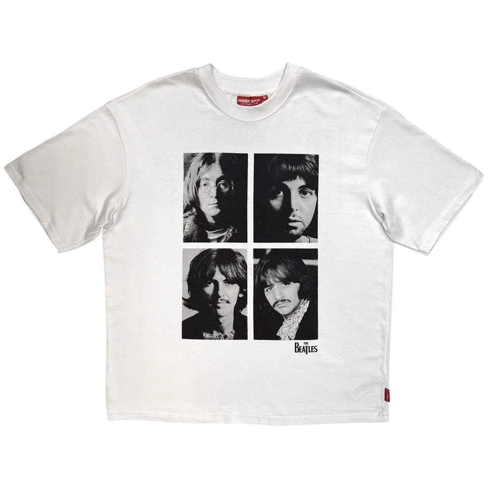 Image of Front Cover of Accessories - NEW - THE BEATLES, Four Portrait Wash T-Shirt (White) M (, UK ), ,  - 4416442C