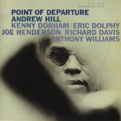 Image of Front Cover of LP - G+/G+ - ANDREW HILL, Point Of Departure (Blue Note (Dark Blue w/ black 'b'); BST-84167, US 1973 Reissue, Company Inner, Stereo), Disc conservatively graded, with lighter marks only. Sleeve has split and damaged spine; inner discoloured,  - 4416465C