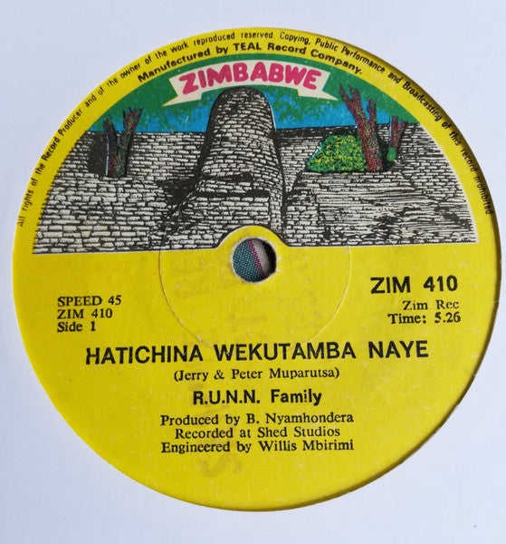 Image of Front Cover of 7" - /VG+ - R.U.N.N. FAMILY, Hatichina Wekutamba Naye / Arumwa Nembwa (Haazi Wedu) (Zimbabwe; ZIM 410, Zimbabwe 1988), ,  - 4426145E