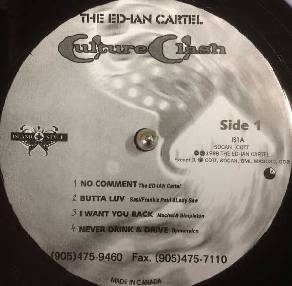 Image of Front Cover of LP - /G - ED IAN CARTEL, Culture Clash (Island Style Music; IS1, Canada 1998), Pops and clicks on A1, light marks on rest of record. WOL,  - 4446173S
