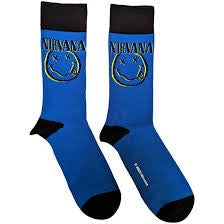 Image of Front Cover of Accessories - NEW - NIRVANA, Smiley Logo (Blue) Socks (,  ), ,  - 4416490C