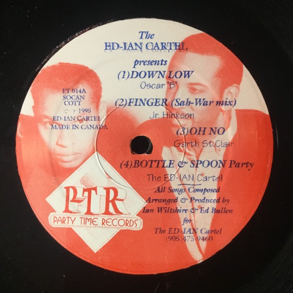 Image of Label Cover of LP - VG/G+ - ED IAN CARTEL, Untitled (Party Time Records; PT 014, Canada 1995, Stickered Plain Sleeve), Light marks on either side. Pressing dimples. WOL/WOS,  - 4446175S