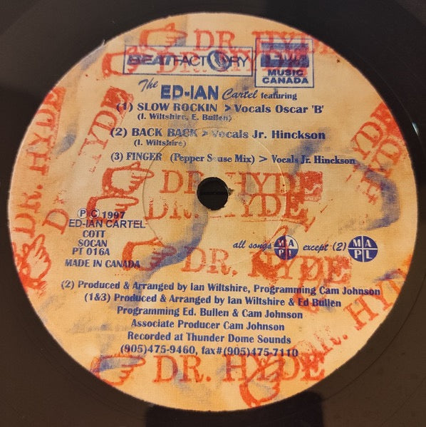 Image of Front Cover of 12" - /G+ - ED IAN CARTEL, Slow Rockin (Beatfactory; PT 016, Canada 1997), Plays above grade. Marks across each side, causing minor static. WOL, Club ready Machine-drum ragga/soca - 4446178S