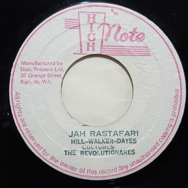Image of Front Cover of 7" - /VG+ - CULTURE, Jah Rastafari (High Note; , Jamaica 1970s), WOL,  - 4426218E