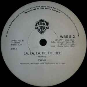 Image of Back Cover of 7" - /VG+ - PRINCE, Sign 'O' The Times / La, La, La, He, He, Hee (Warner Bros. Records; WBS 512, Zimbabwe 1987), Lightest hairlines.,  - 4426164E
