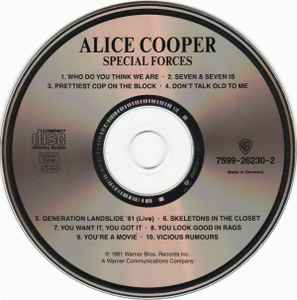 Image of Label Cover of 12" - VG+/VG+ - ALICE COOPER, Special Forces (Warner Bros. Records; 7599-26230-2, Europe 1999, Jewel Case), ,  - 4436098E