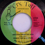 Image of Front Cover of 7" - /VG+ - PRINCE FARI & CULTURE, Message From The King (Cry Tuff; CT08, UK 2011 Reissue), SWOL.,  - 4426262E