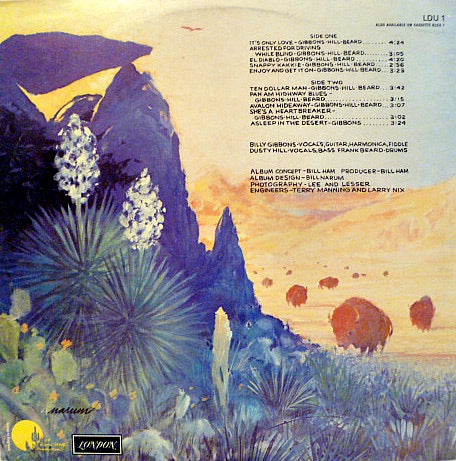 Image of Back Cover of 0125090E: LP - ZZ TOP, Tejas (London Purple; LDU 1, UK 1976, Gatefold)   VG+/VG