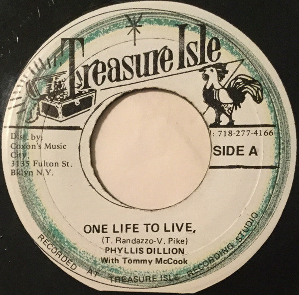 Image of Front Cover of 7" - /VG - PHYLLIS DILLION WITH TOMMY MCCOOK / TOMMY MCCOOK & THE SUPERSONICS, One Life To Live / My Best Dress (Treasure Isle; , Jamaica 1980s Reissue), SWOL,  - 4426279E