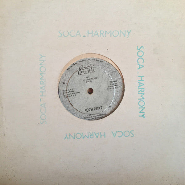 Image of Front Cover of LP - /VG - SOCA HARMONY, Soca Fever (College Records; 001, Trinidad & Tobago 1982), ,  - 4446181S