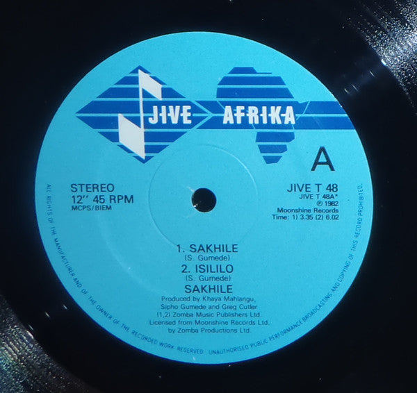 Image of Label Cover of 12" - VG/VG+ - SAKHILE, Sakhile / Isililo / Idayimane (Jive Afrika; Jive T 48, UK 1982), WOL,  - 4446262S