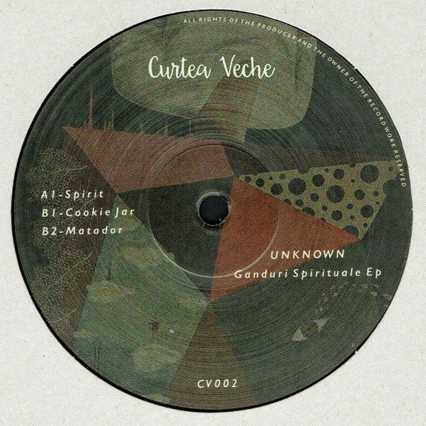 Image of Front Cover of 12" - /G+ - HERCK, Ganduri Spirituale EP (Curtea Veche; CV002, UK 2016), Plays above grade, A1		SpiritB1		Cookie JarB2		Matador - 4416656C