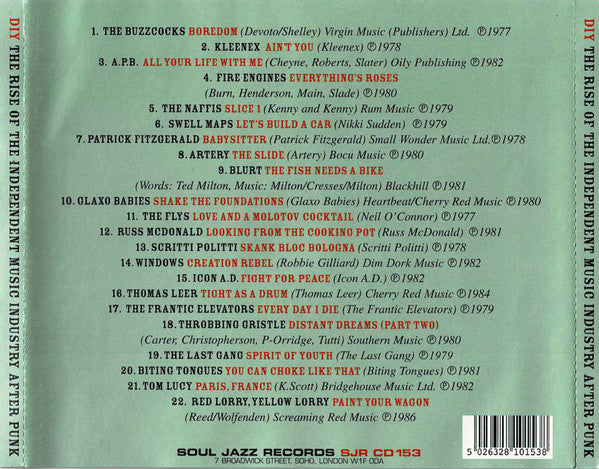 Image of Back Cover of CD - VG+/VG+ - VARIOUS, D-I-Y Do It Yourself (Soul Jazz Records; SJR CD 153, UK 2007, Booklet), ,  - 4456163S