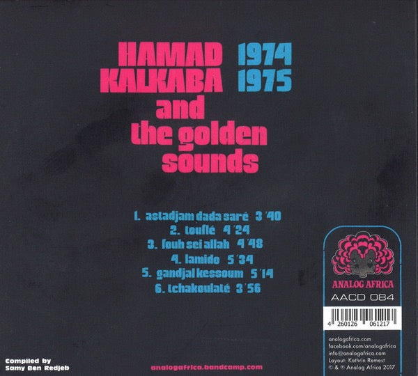 Image of Back Cover of CD - VG+/VG+ - HAMAD KALKABA AND THE GOLDEN SOUNDS, 1974-1975 (Analog Africa; AACD 084, Germany 2017, Digipak), ,  - 4416645C