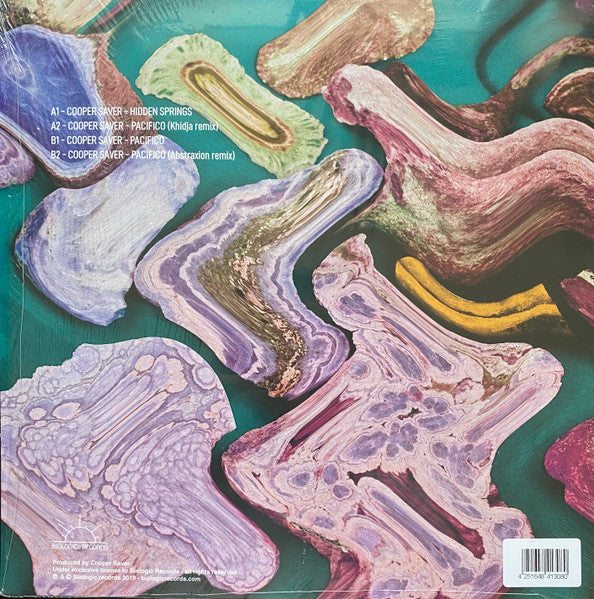 Image of Back Cover of 12" EP - VG/VG - COOPER SAVER, Pacifico EP (Biologic Records; BIO036, Europe 2019, Picture Sleeve), , A1	Hidden SpringsA2	Pacifico (Khidja remix)B1	PacificoB2	Pacifico (Abstraxion remix) - 4416681C