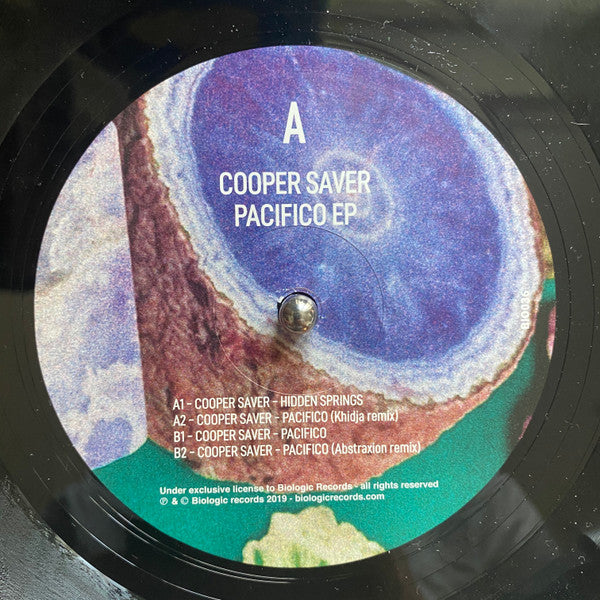 Image of Label Cover of 12" EP - VG/VG - COOPER SAVER, Pacifico EP (Biologic Records; BIO036, Europe 2019, Picture Sleeve), , A1	Hidden SpringsA2	Pacifico (Khidja remix)B1	PacificoB2	Pacifico (Abstraxion remix) - 4416681C