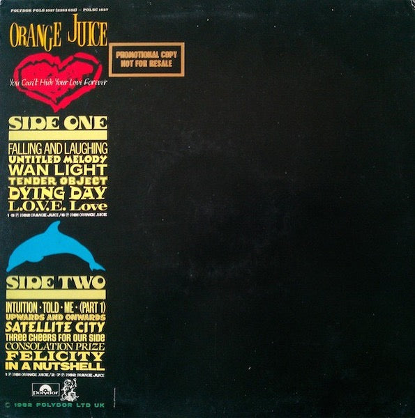 Image of Back Cover of LP - VG/VG+ - ORANGE JUICE, You Can't Hide Your Love Forever (Polydor; POLS 1057, UK 1982, Inner), Edge Wear,  - 2946118S