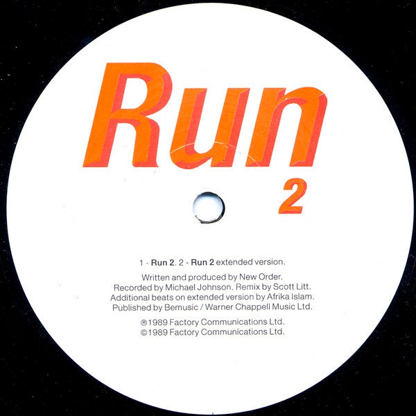 Image of Label Cover of 12" - VG/VG - NEW ORDER, Run 2 (Factory; Fac273, UK 1989, Picture Sleeve, Gold Inner), ,  - 1216257C